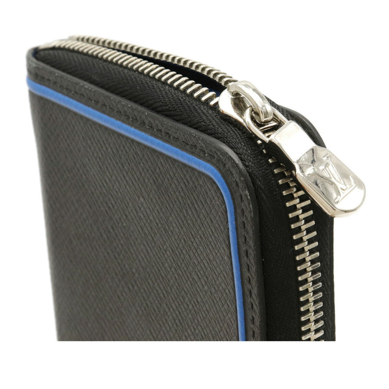LOUIS VUITTON Louis Vuitton Taiga Zippy Vertical Long Wallet Aldwards Black Blue M30070
