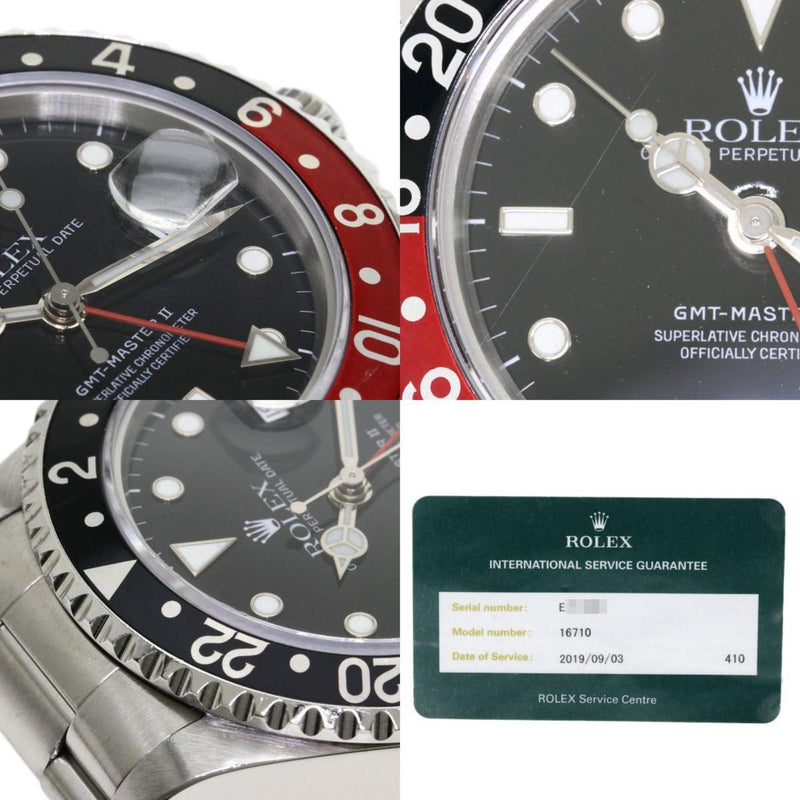 Rolex 16710 GMT Master 2 Black Bezel Watch Stainless Steel / SS Mens ROLEX