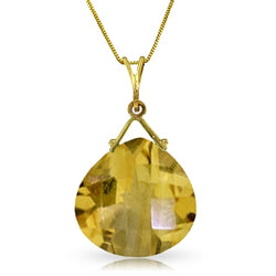 8.5 Carat 14K Solid Yellow Gold Tremble Citrine Necklace