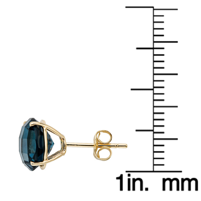 10K Yellow Gold With London Blue Topaz Earring