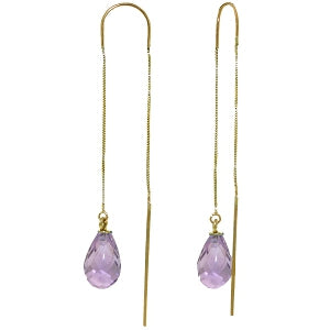 4.5 Carat 14K Solid Yellow Gold Amethystbiguous Amethyst Earrings