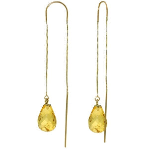 4.5 Carat 14K Solid Yellow Gold You Are Strong Citrine Earrings