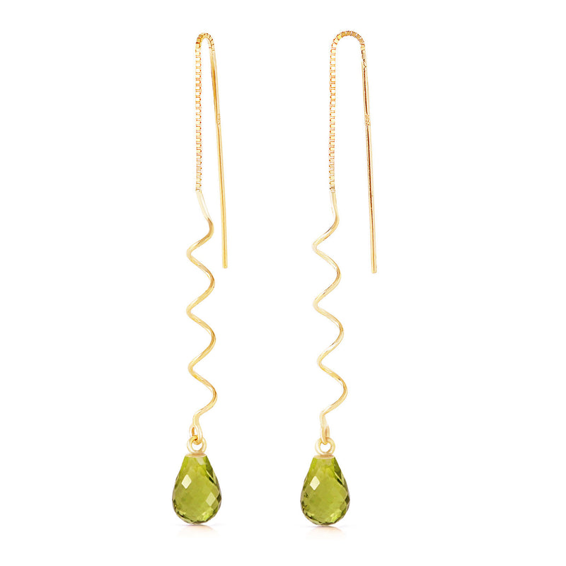 3.3 Carat 14K Solid Yellow Gold Tell The Truth Peridot Earrings