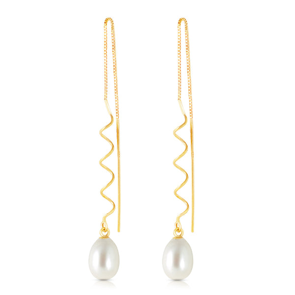 8 Carat 14K Solid Yellow Gold Sounds Like A Butterfly Pearl Earrings