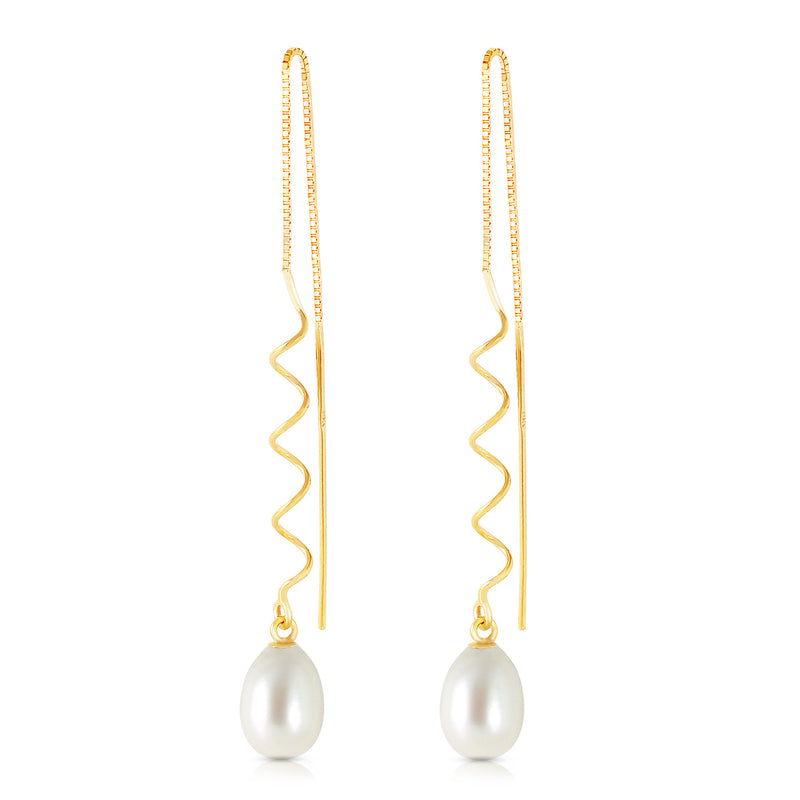 8 Carat 14K Solid Yellow Gold Sounds Like A Butterfly Pearl Earrings