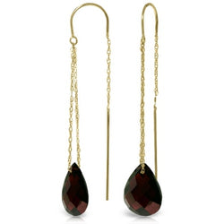 6 Carat 14K Solid Yellow Gold Longtime Friend Garnet Earrings