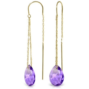 6 Carat 14K Solid Yellow Gold Show Stopper Amethyst Earrings