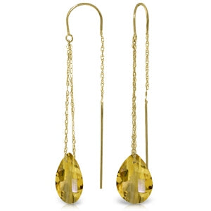 6 Carat 14K Solid Yellow Gold Exotic Element Citrine Earrings