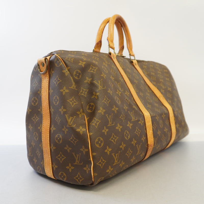 Auth Louis Vuitton Boston Bag Monogram Keepall Bandolier 50 M41416 Unisex