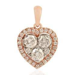 0.66ct Natural Diamond Charm Pendant 18k Rose Gold Jewelry