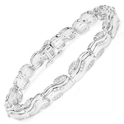 0.84 Carat Genuine White Diamond .925 Sterling Silver Bracelet