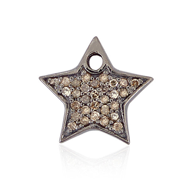 Pave Diamond Star Pendant 925 Sterling Silver Women Jewelry Gift For Her