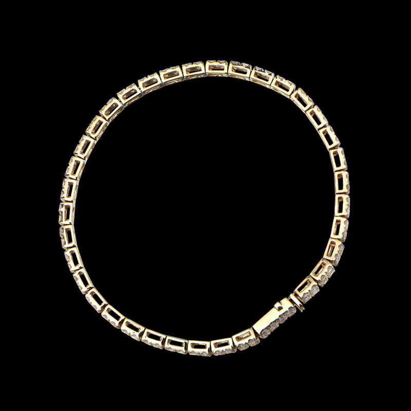 5.15 CTS CERTIFIED DIAMONDS 14K YELLOW GOLD DESIGNER 2 ROW  BRACELET SIZE leanth 7.25 inches