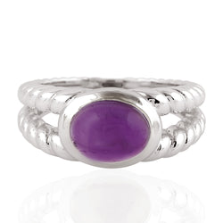 2.33 Natural Amethyst Band Ring 925 Sterling Silver Jewelry