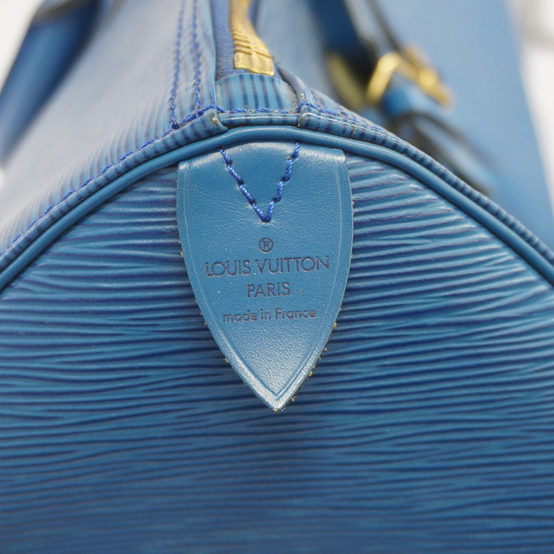 Auth Louis Vuitton Epi Keepall 45 M42975 MenWomenUnisex Boston Bag Toledo Blue