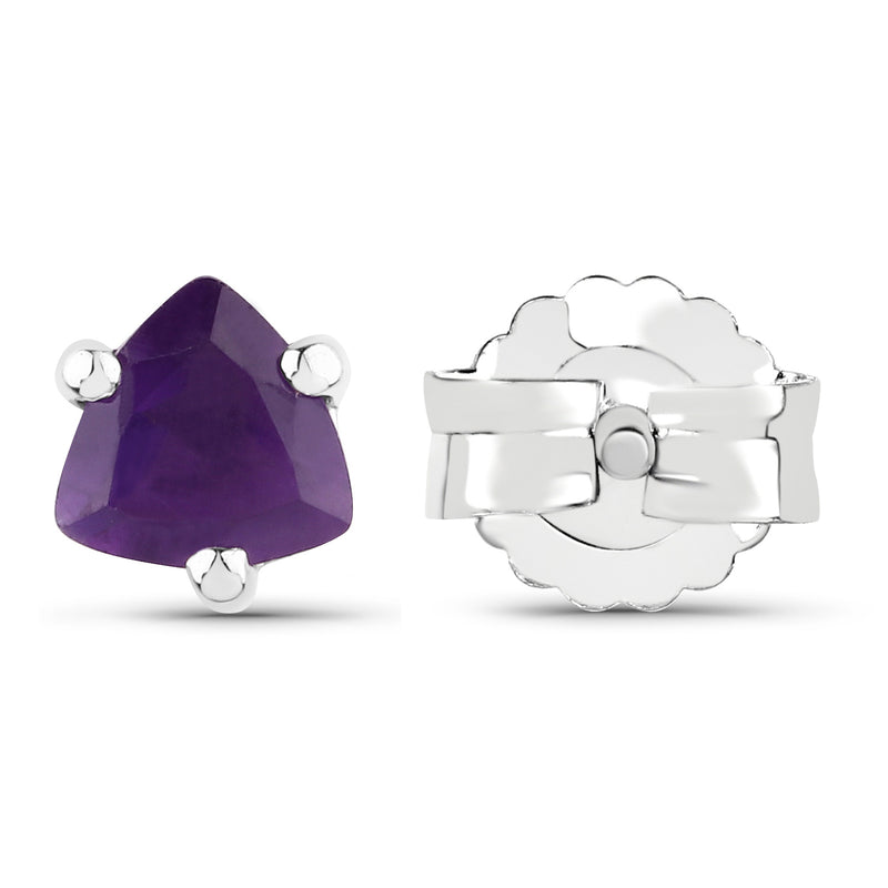 0.50 Carat Genuine Amethyst .925 Sterling Silver Earrings