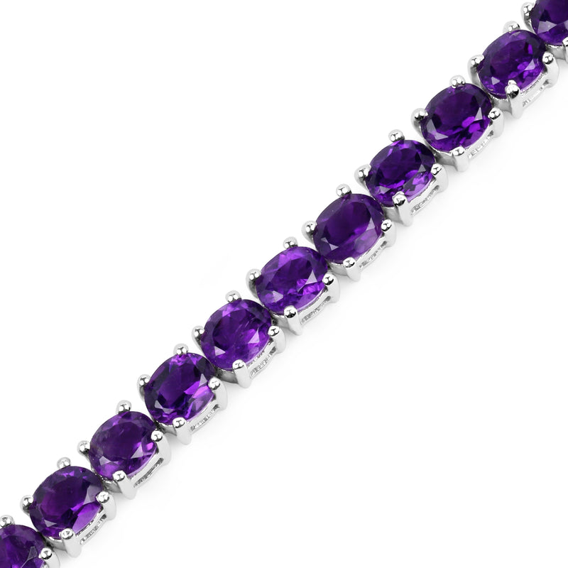 12.24 Carat Genuine Amethyst .925 Sterling Silver Bracelet