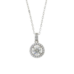 Genuine Moissanite Fashion Pendants Sterling Silver