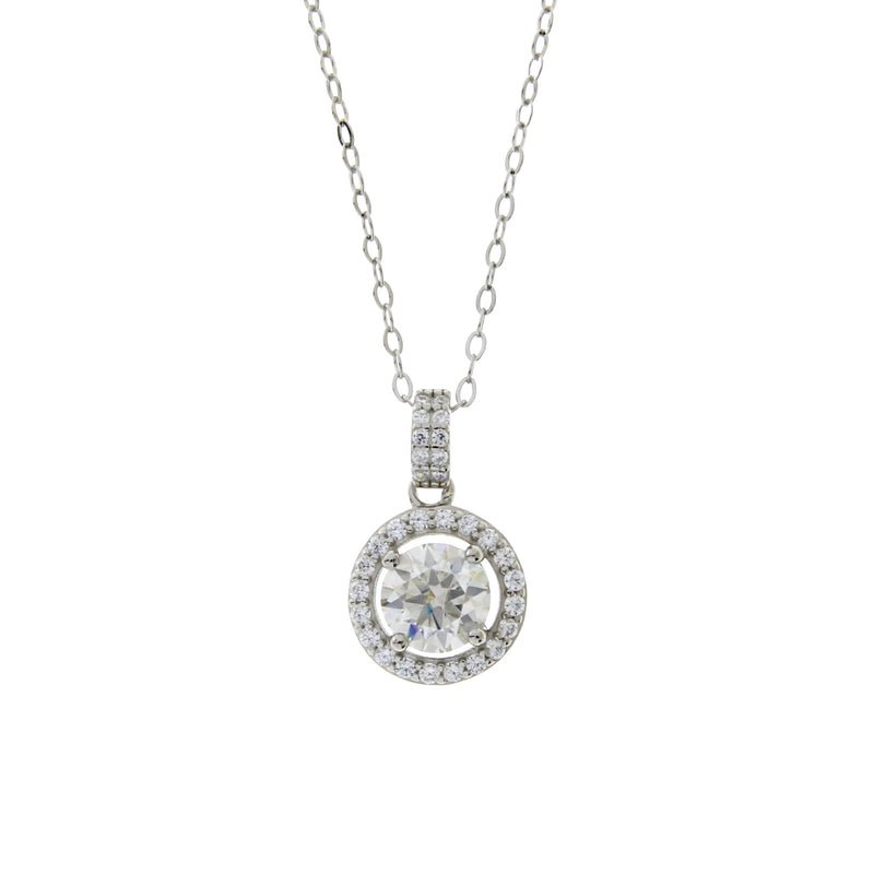 Genuine Moissanite Fashion Pendants Sterling Silver