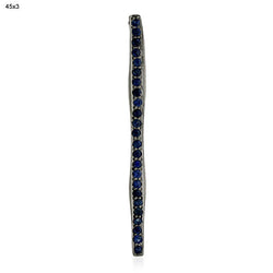 Blue Sapphire 925 Sterling Silver Sleek Stick Pendant Jewelry