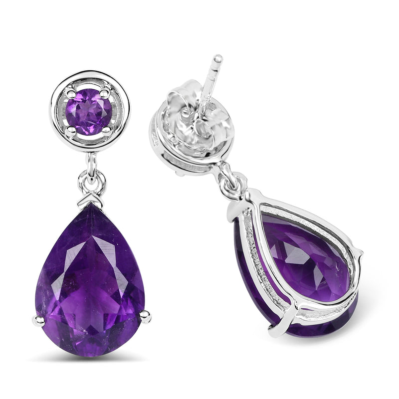 8.48 Carat Genuine Amethyst .925 Sterling Silver Earrings