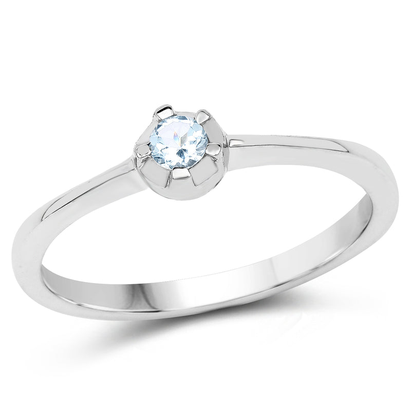 0.12 Carat Genuine Blue Topaz .925 Sterling Silver Ring