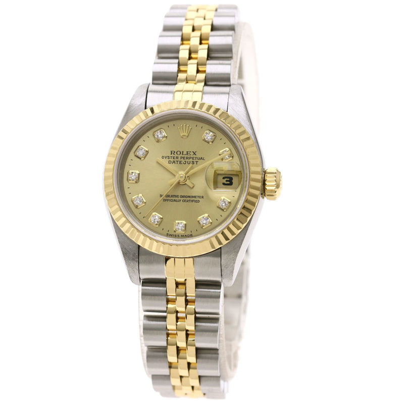 Rolex 69173G Datejust 10P Diamond Watch Stainless Steel / SSxK18YG Ladies ROLEX