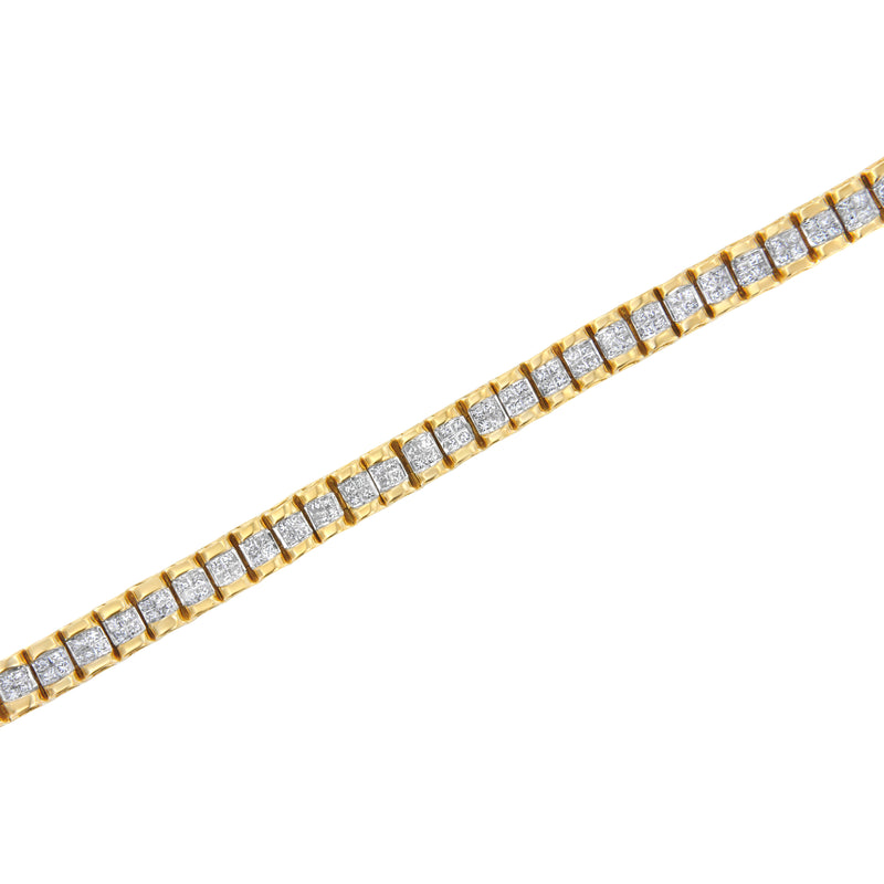 14k Yellow Gold 3ct TDW Diamond Tennis Bracelet (H-I SI1-SI2)
