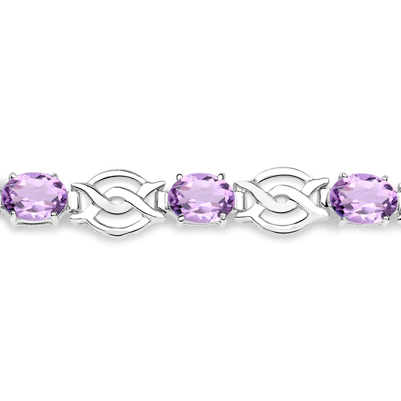 10.35 Carat Genuine Amethyst .925 Sterling Silver Bracelet