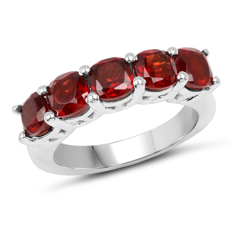 3.35 Carat Genuine  Garnet .925 Sterling Silver Ring