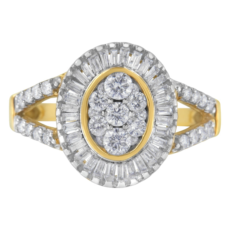 10kt Yellow Gold Diamond Cocktail Ring (1 cttw, H-I Color, SI2-I1 Clarity)