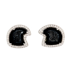 0.32Ct Diamond 18K Solid White Gold Gemstone Mini Stud Earrings Handmade Jewelry