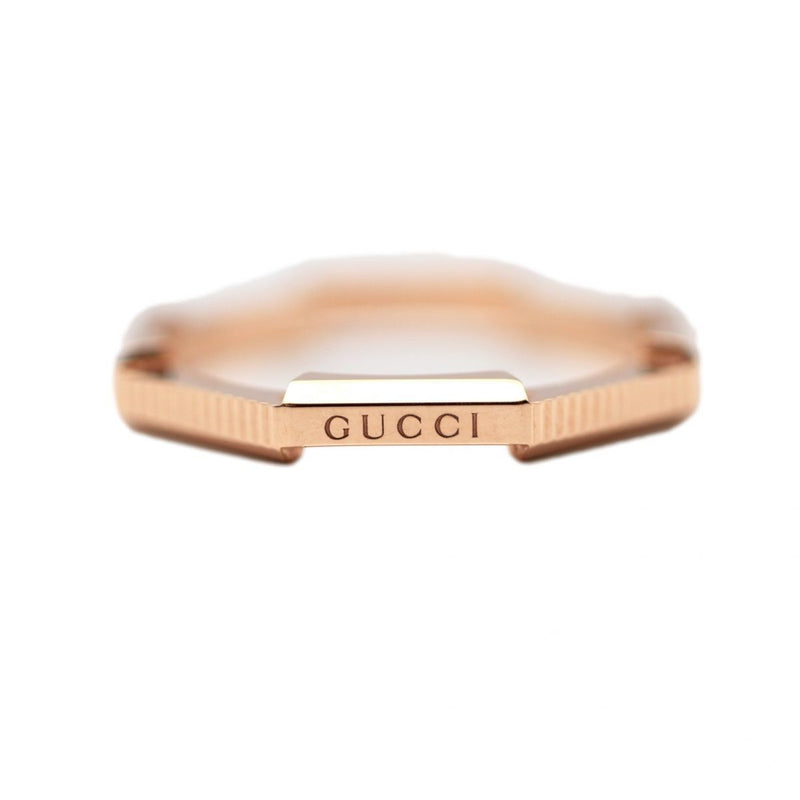 Gucci Stripe Link to Love # 16 No. 15.5 K18PG AU750 Pink Gold Womens Ring Jewelry