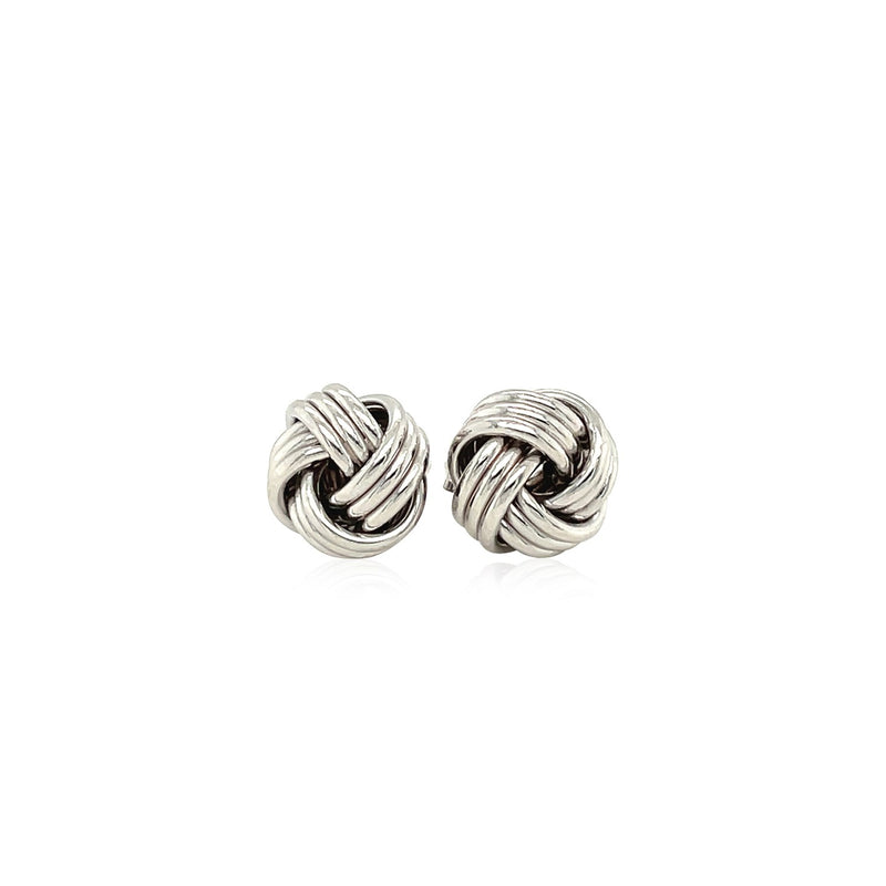 Love Knot Post Earrings in 14k White Gold