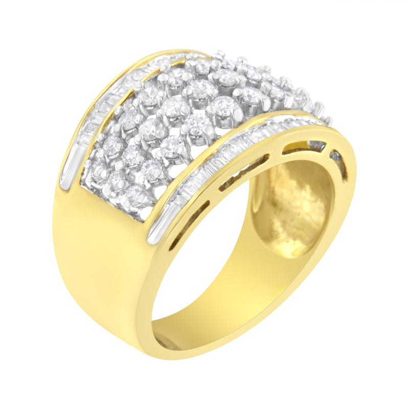 10kt Yellow Gold 1ct TDW Diamond Modern Band Ring (H-II1-I2)