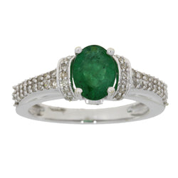 Natural 1.94ct Emerald Diamond Ring 14KT White Gold