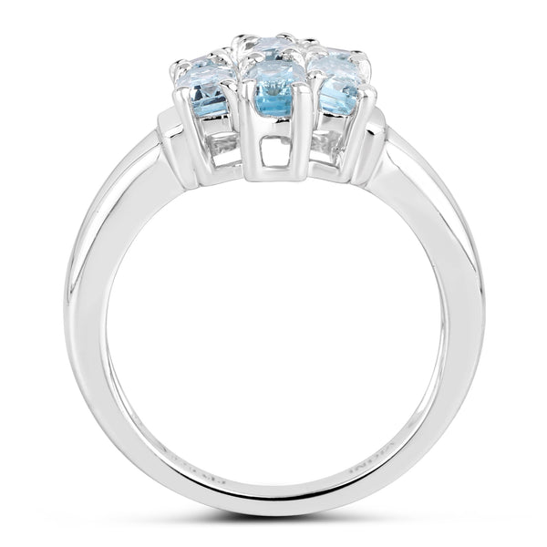 2.24 Carat Genuine Blue Topaz .925 Sterling Silver Ring
