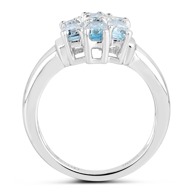 2.24 Carat Genuine Blue Topaz .925 Sterling Silver Ring