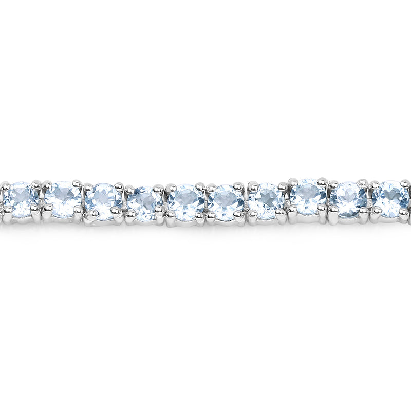 6.36 Carat Genuine Blue Topaz .925 Sterling Silver Bracelet