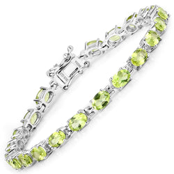 8.61 Carat Genuine Peridot .925 Sterling Silver Bracelet