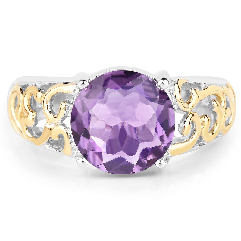 3.30 Carat Genuine Amethyst .925 Sterling Silver Ring