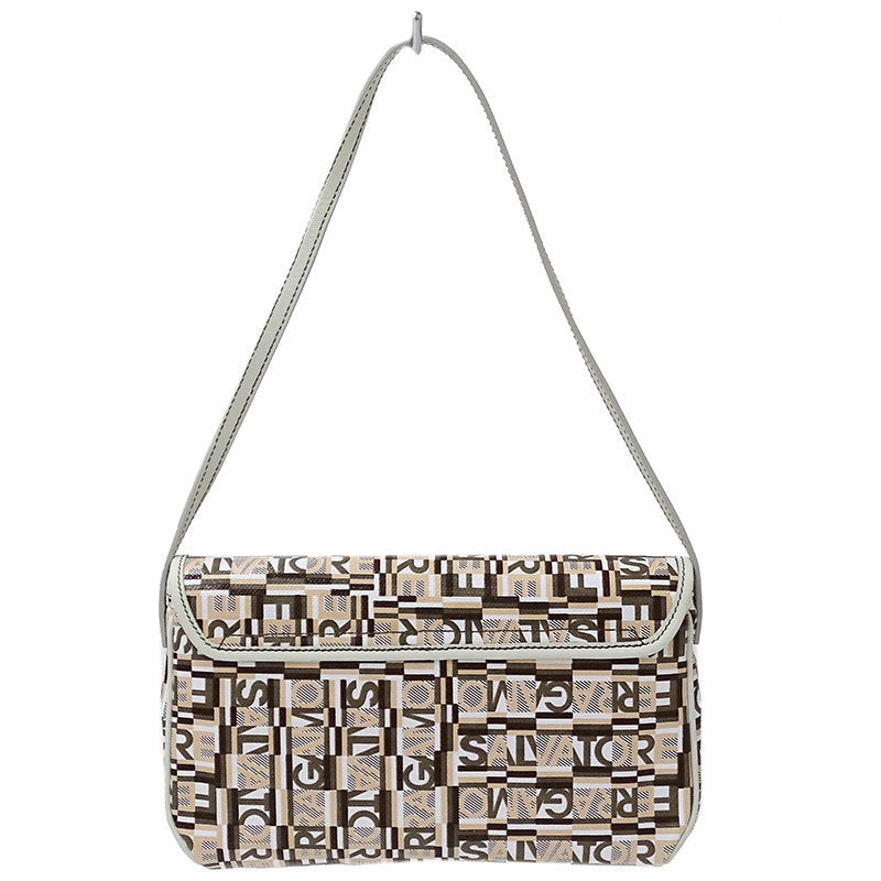 Salvatore Ferragamo PVC Shoulder Bag BeigeWhite