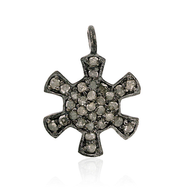 Pave Diamond 925 Sterling Silver Designer Charm Pendant Jewelry