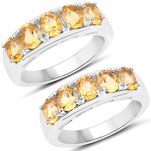 1.65 Carat Genuine Citrine .925 Sterling Silver Ring