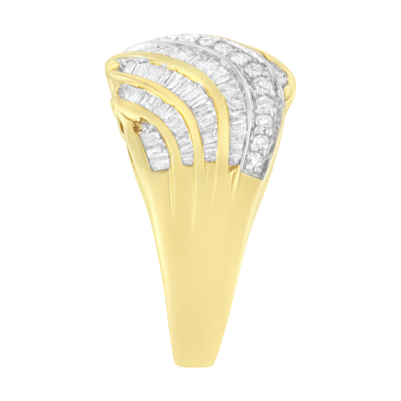 14K Yellow and White Gold 1 ct TDW Diamond Bypass Ring (H-ISI1-SI2)