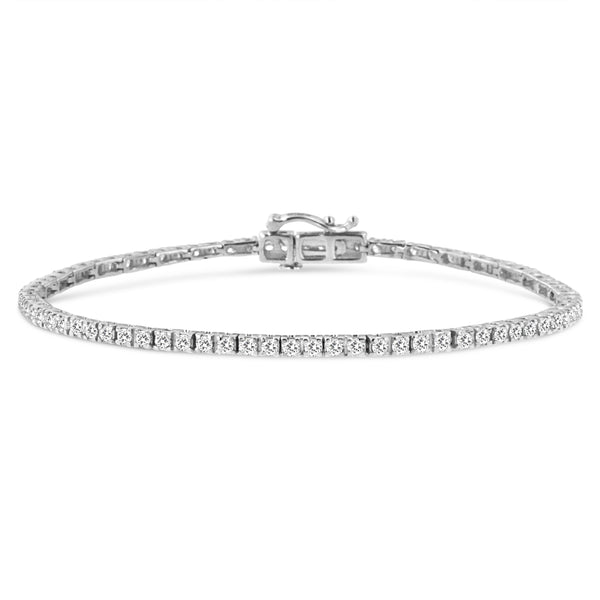 .925 Sterling Silver 2.0 Cttw Diamond Classic Link Tennis Bracelet (I-J Color, I2-I3 Clarity) - 7-1/4"