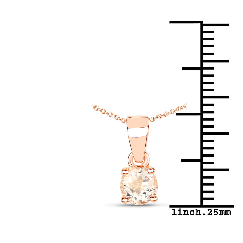 0.41 Carat Genuine Morganite .925 Sterling Silver Pendant