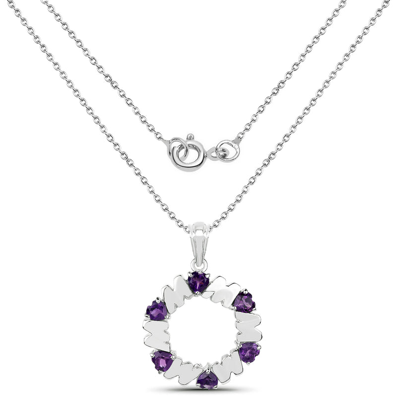 2.70 Carat Genuine Amethyst .925 Sterling Silver Pendant