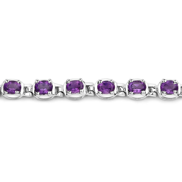 4.00 Carat Genuine Amethyst .925 Sterling Silver Bracelet