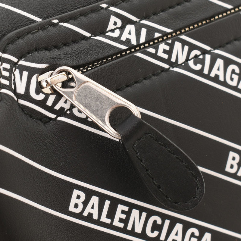 BALENCIAGA print waist bag black / white 565510 unisex leather body